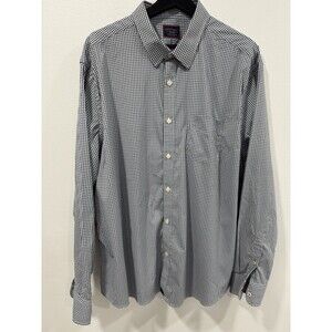 Untuckit Shirt Mens XXL Gray Blue Plaid Check  L Casual Dress Button Nylon